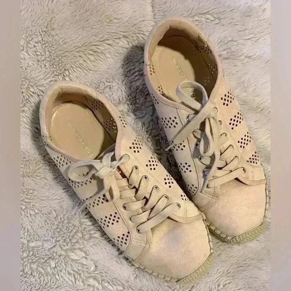 Marc Fisher Baila light pink espadrille sneakers size 7.5 comfort summer shoe